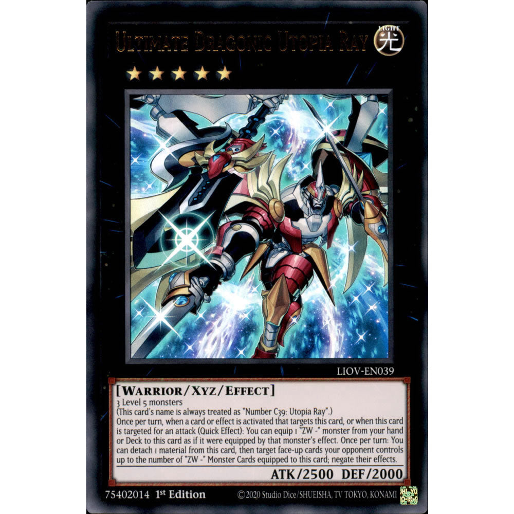 Ultimate Dragonic Utopia Ray LIOV-EN039 Yu-Gi-Oh! Card from the Lightning Overdrive Set