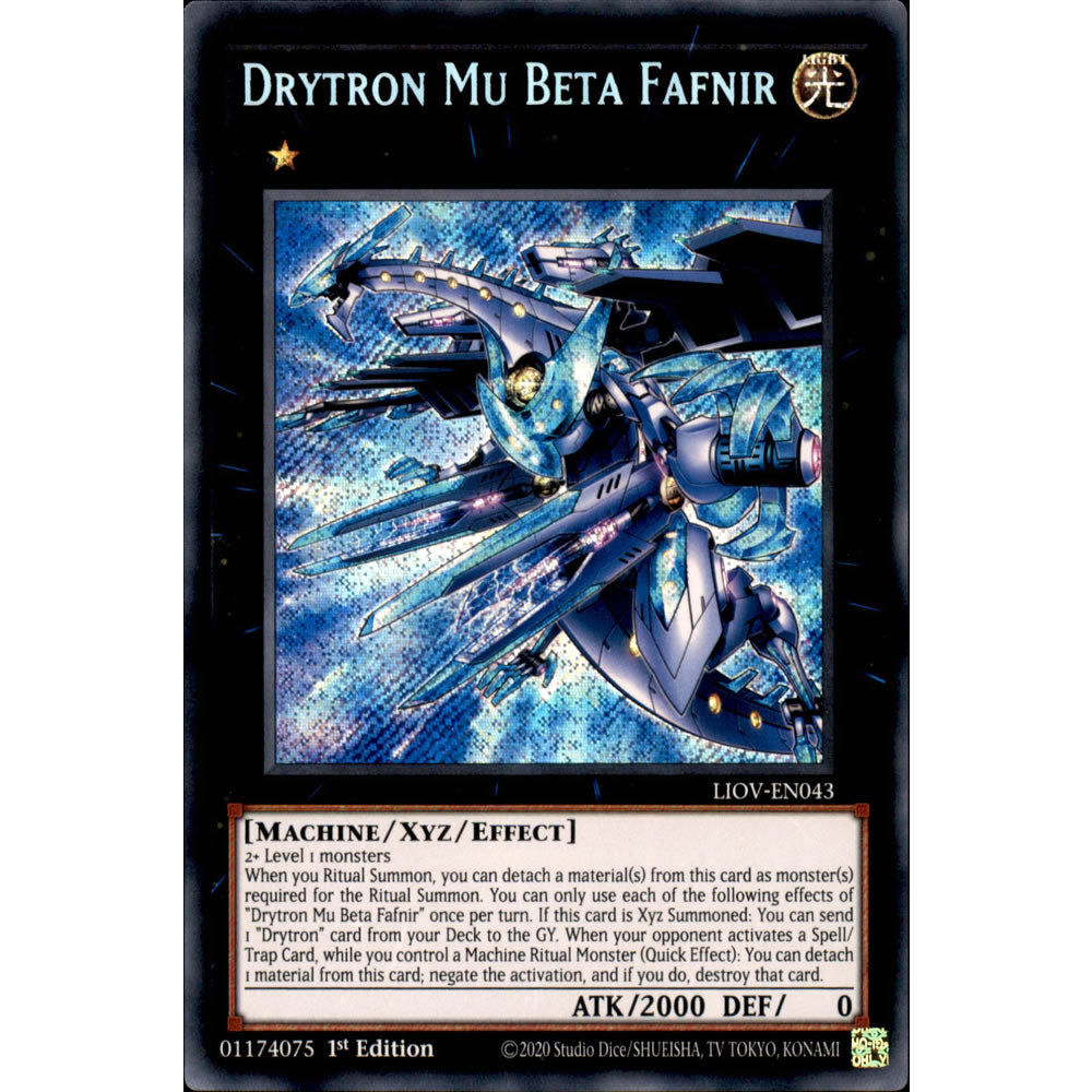 Drytron Mu Beta Fafnir LIOV-EN043 Yu-Gi-Oh! Card from the Lightning Overdrive Set