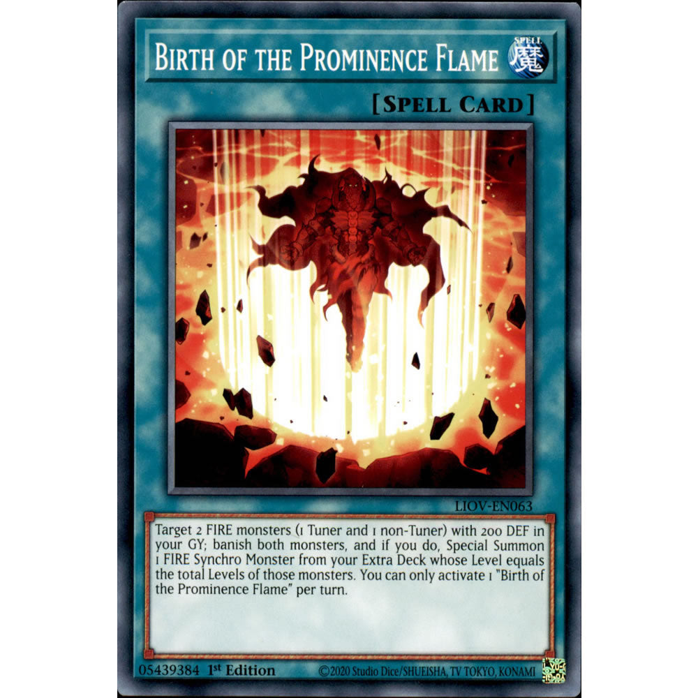Birth of the Prominence Flame LIOV-EN063 Yu-Gi-Oh! Card from the Lightning Overdrive Set