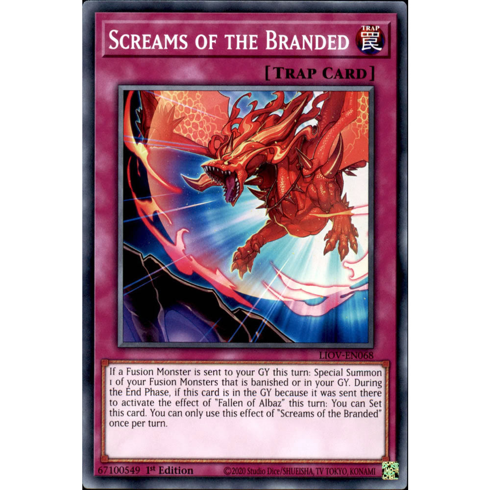 Screams of the Branded LIOV-EN068 Yu-Gi-Oh! Card from the Lightning Overdrive Set