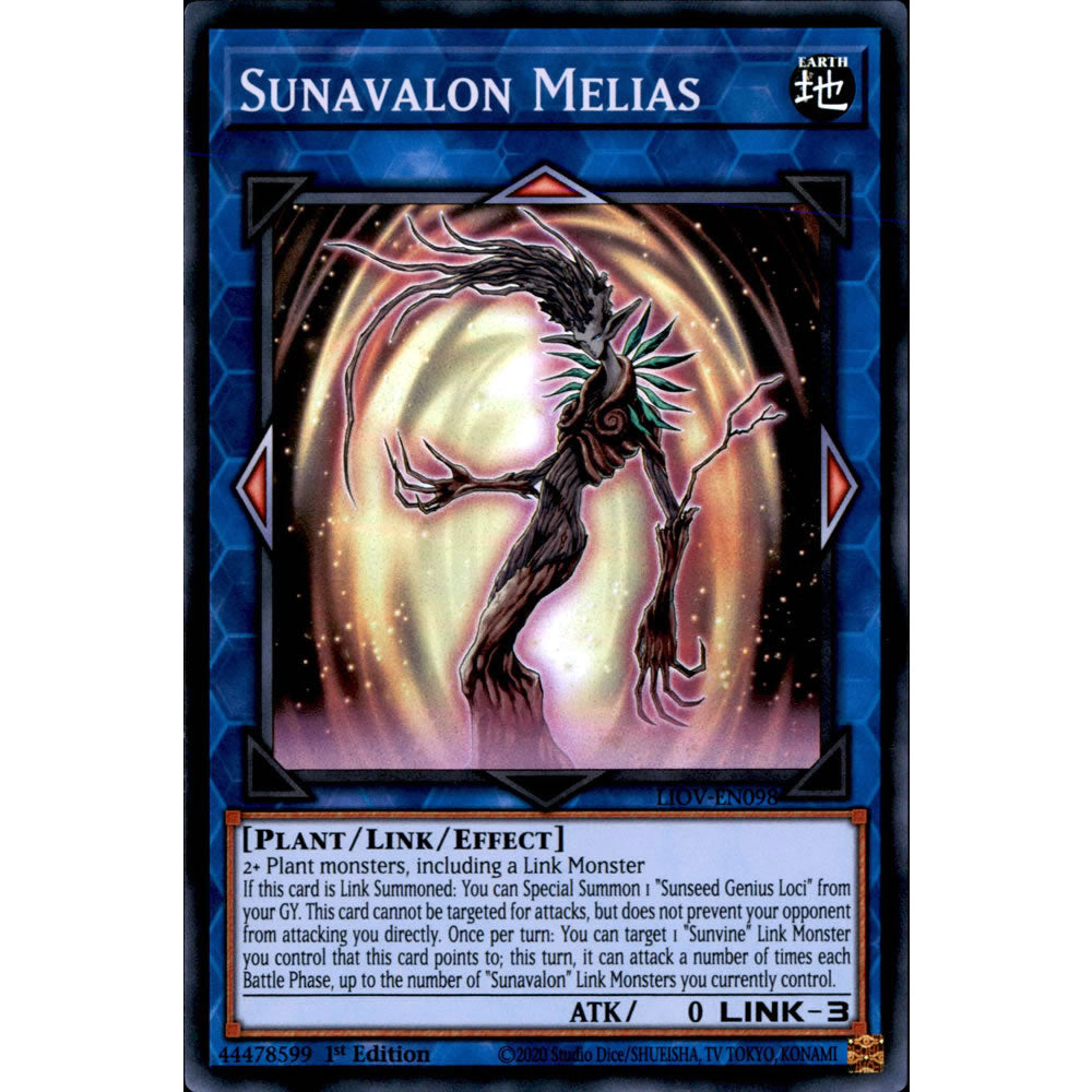 Sunavalon Melias LIOV-EN098 Yu-Gi-Oh! Card from the Lightning Overdrive Set