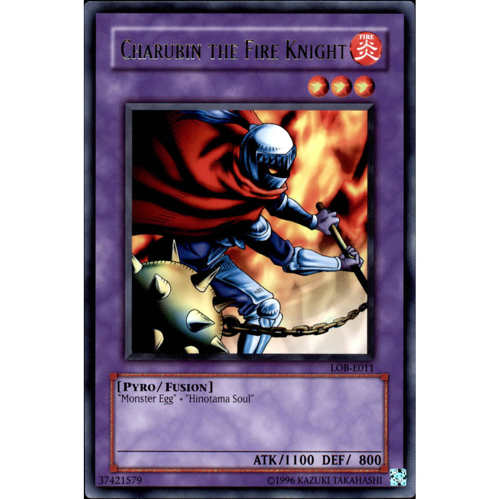 Charubin the Fire Knight LOB-011 Yu-Gi-Oh! Card from the Legend of Blue Eyes White Dragon Set