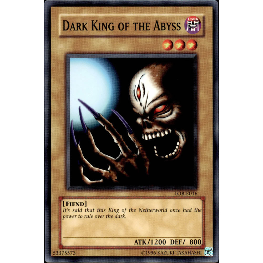 Dark King of the Abyss LOB-016 Yu-Gi-Oh! Card from the Legend of Blue Eyes White Dragon Set