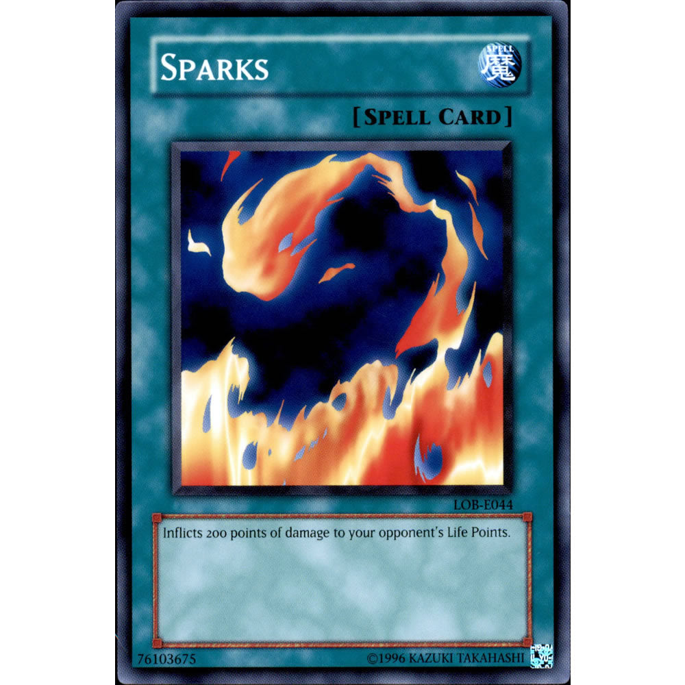 Sparks LOB-044 Yu-Gi-Oh! Card from the Legend of Blue Eyes White Dragon Set
