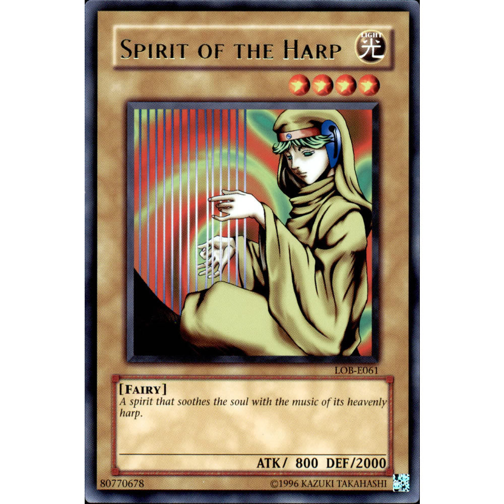 Spirit of the Harp LOB-061 Yu-Gi-Oh! Card from the Legend of Blue Eyes White Dragon Set