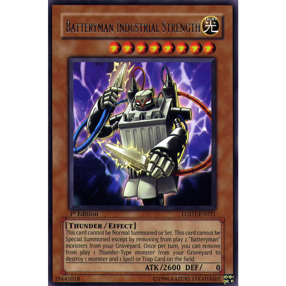 Batteryman Industrial Strength LODT-EN031 Yu-Gi-Oh! Card from the Light of Destruction Set