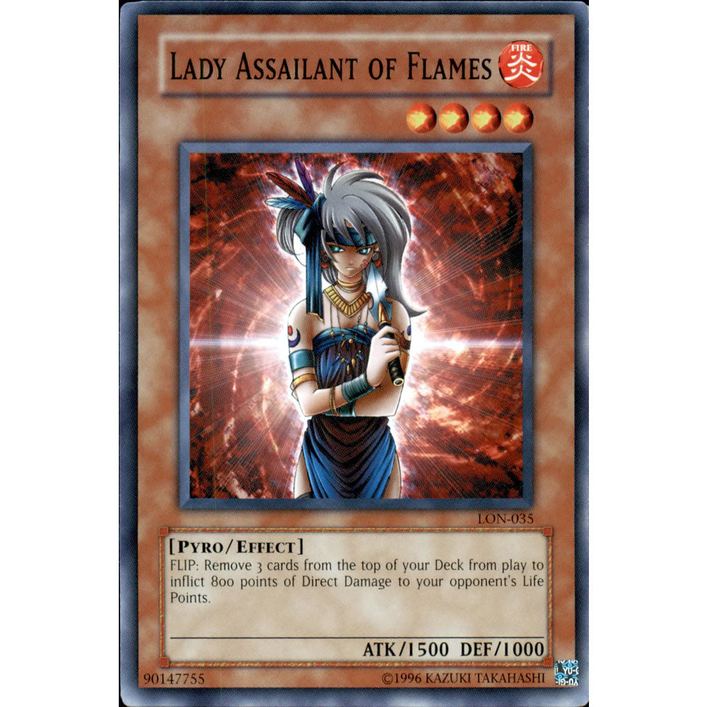 Lady Assailant of Flames LON-035 Yu-Gi-Oh! Card from the Labyrinth of Nightmare Set