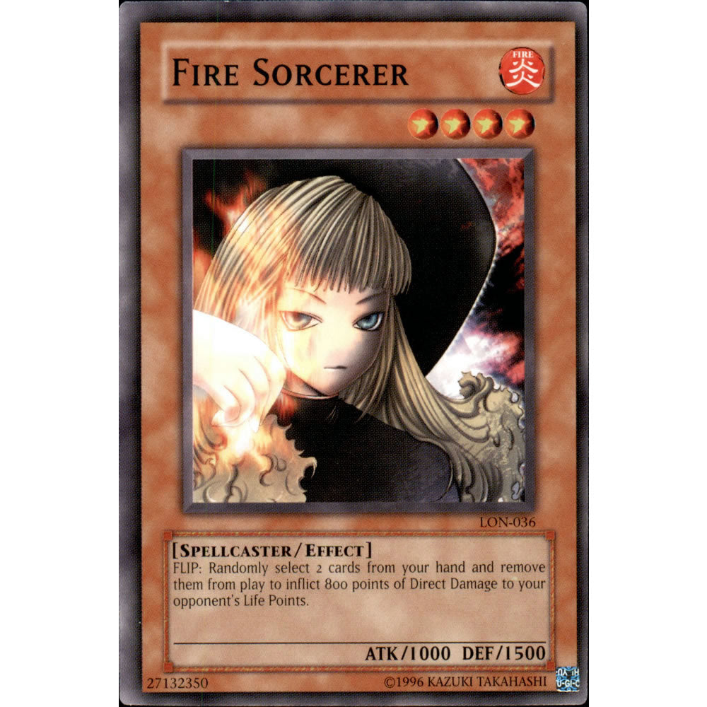 Fire Sorcerer LON-036 Yu-Gi-Oh! Card from the Labyrinth of Nightmare Set