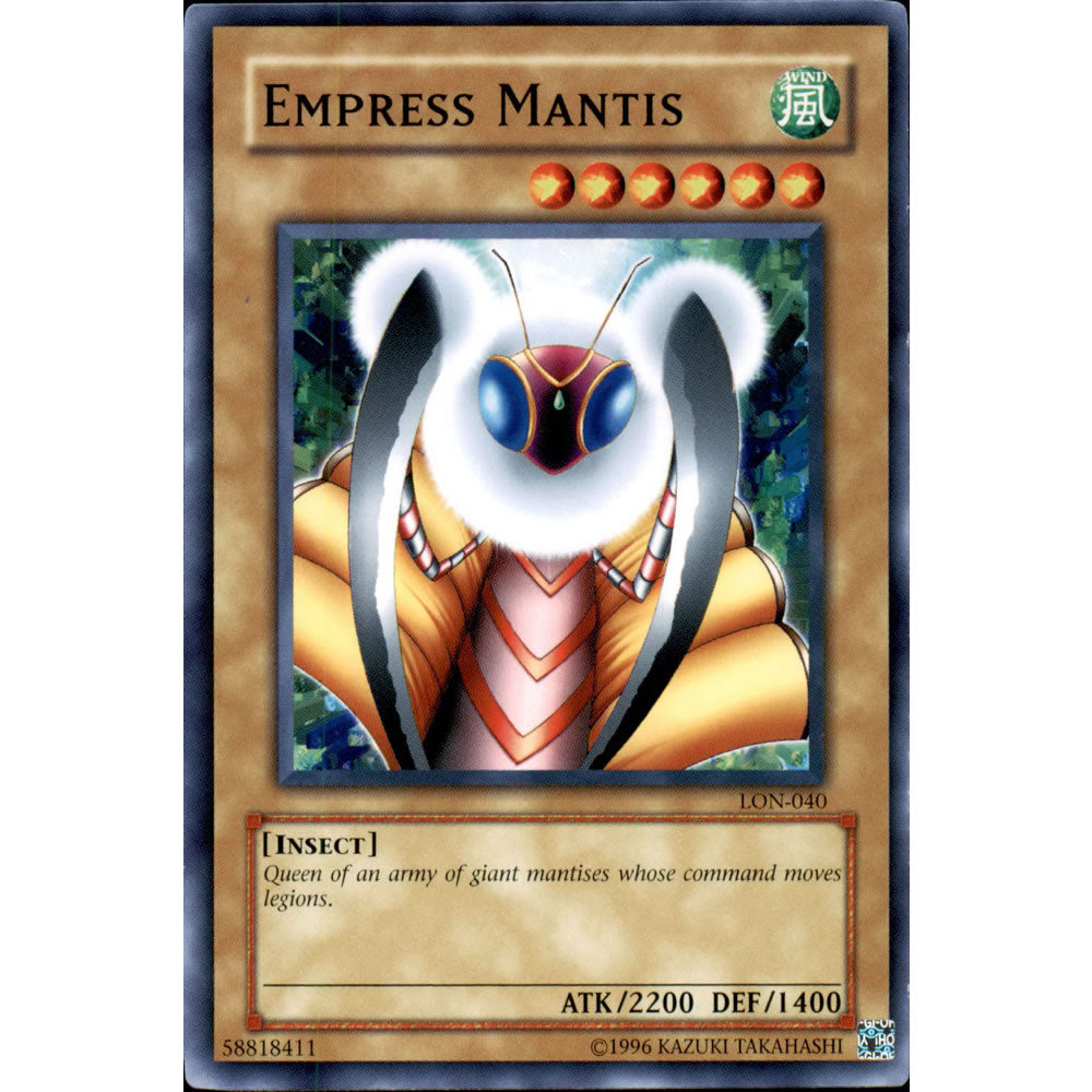 Empress Mantis LON-040 Yu-Gi-Oh! Card from the Labyrinth of Nightmare Set