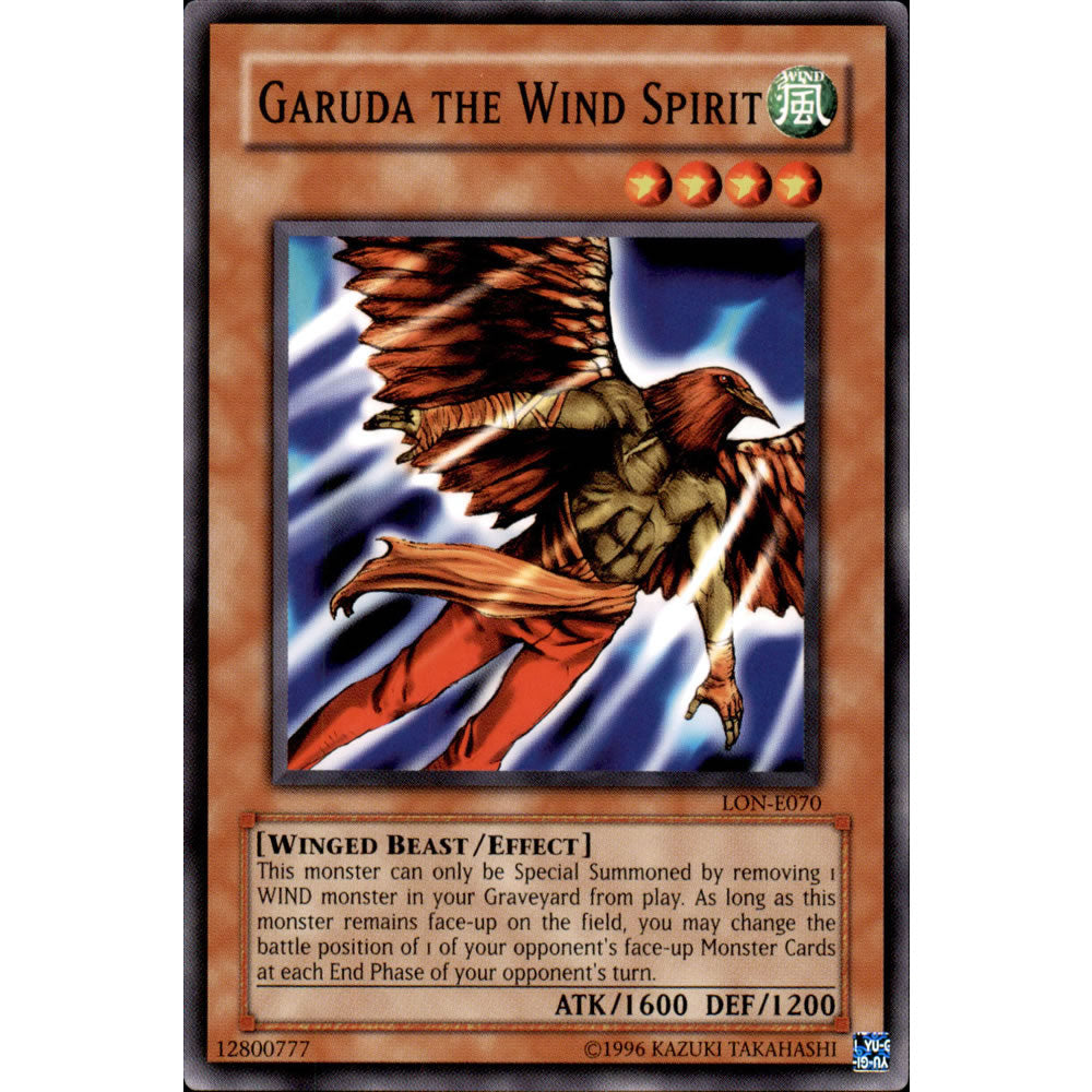 Garuda the Wind Spirit LON-070 Yu-Gi-Oh! Card from the Labyrinth of Nightmare Set