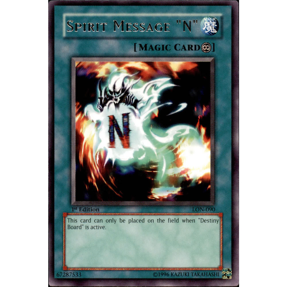 Spirit Message "N" LON-090 Yu-Gi-Oh! Card from the Labyrinth of Nightmare Set