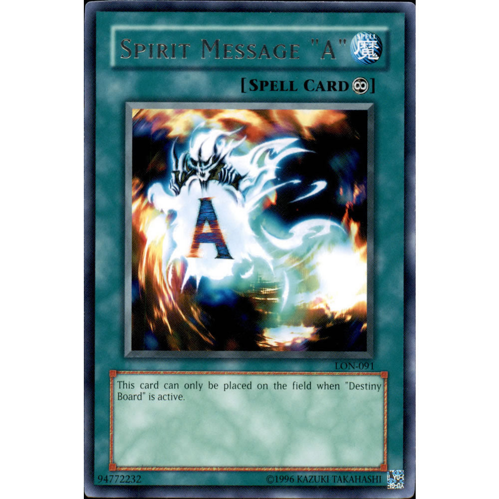 Spirit Message "A" LON-091 Yu-Gi-Oh! Card from the Labyrinth of Nightmare Set