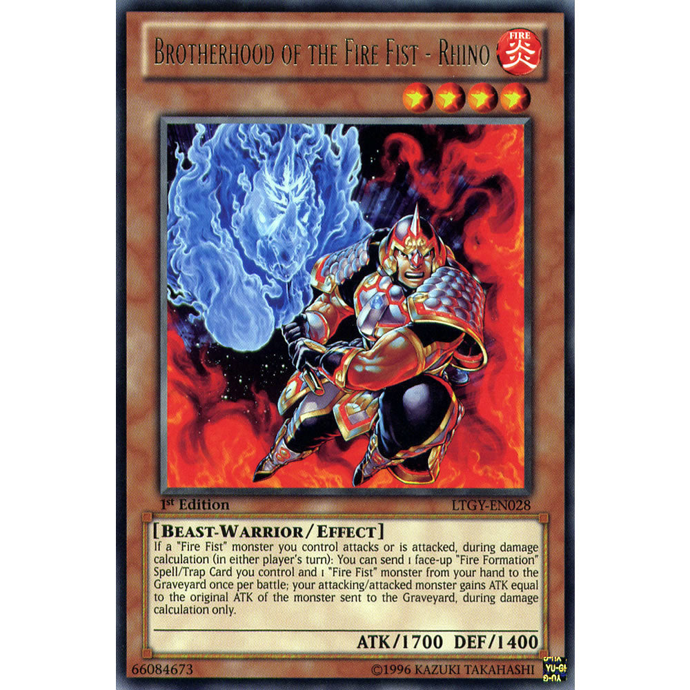 Brotherhood of the Fire Fist - Rhino LTGY-EN028 Yu-Gi-Oh! Card from the Lord of the Tachyon Galaxy Set