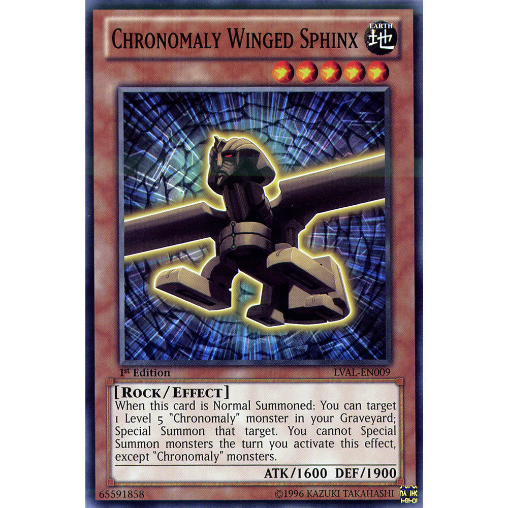 Chronomaly Winged Sphinx LVAL-EN009 Yu-Gi-Oh! Card from the Legacy of the Valiant Set