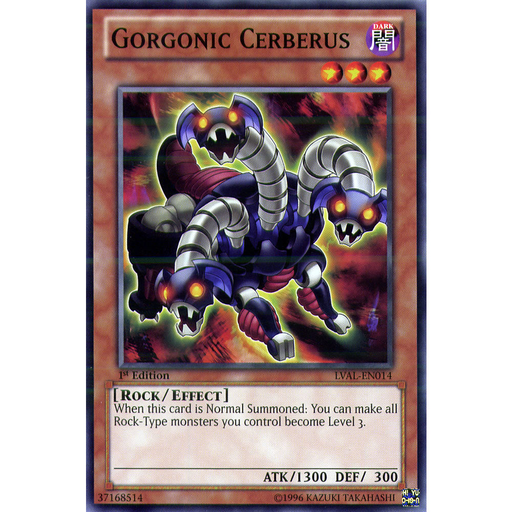 Gorgonic Cerberus LVAL-EN014 Yu-Gi-Oh! Card from the Legacy of the Valiant Set