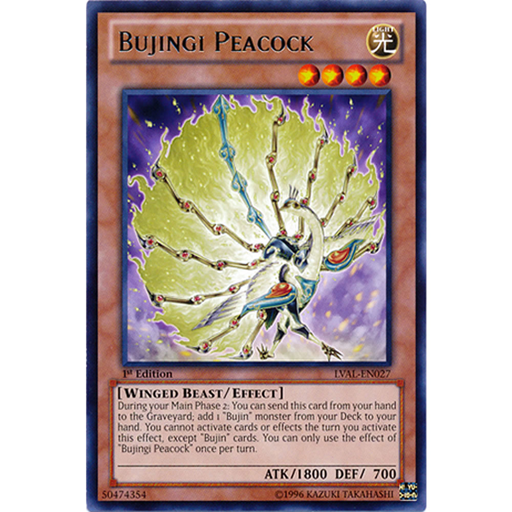 Bujingi Peacock LVAL-EN027 Yu-Gi-Oh! Card from the Legacy of the Valiant Set