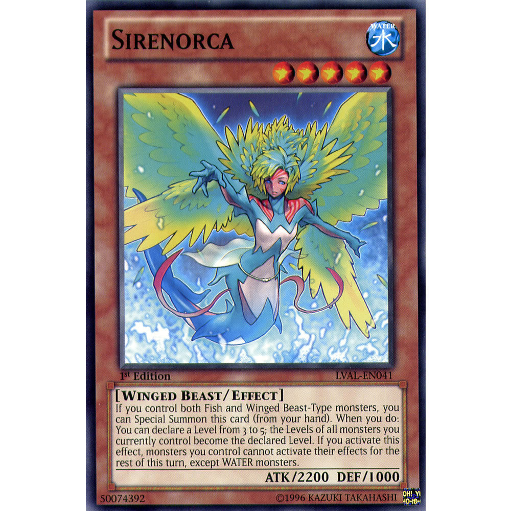 Sirenorca LVAL-EN041 Yu-Gi-Oh! Card from the Legacy of the Valiant Set