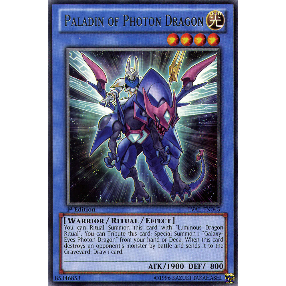 Paladin of Photon Dragon LVAL-EN045 Yu-Gi-Oh! Card from the Legacy of the Valiant Set