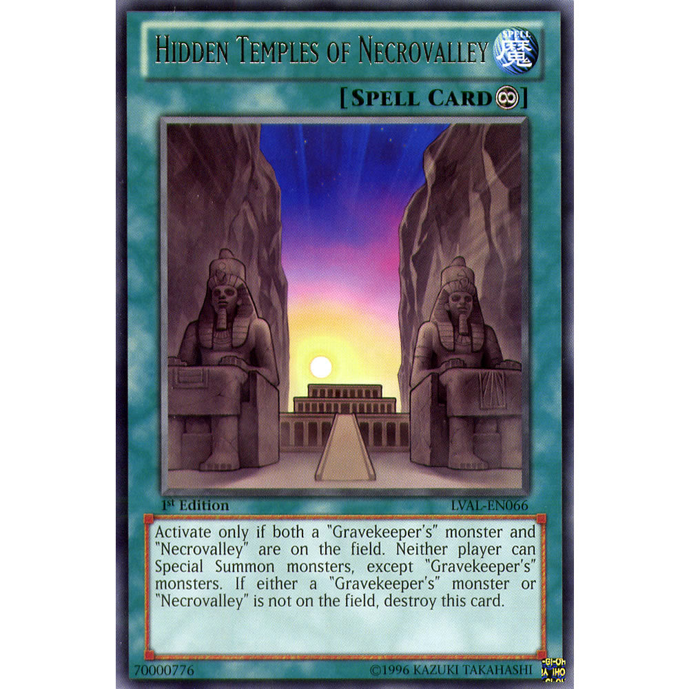 Hidden Temples of Necrovalley LVAL-EN066 Yu-Gi-Oh! Card from the Legacy of the Valiant Set