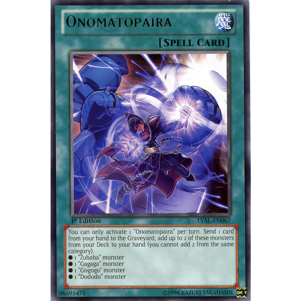 Onomatopaira LVAL-EN067 Yu-Gi-Oh! Card from the Legacy of the Valiant Set