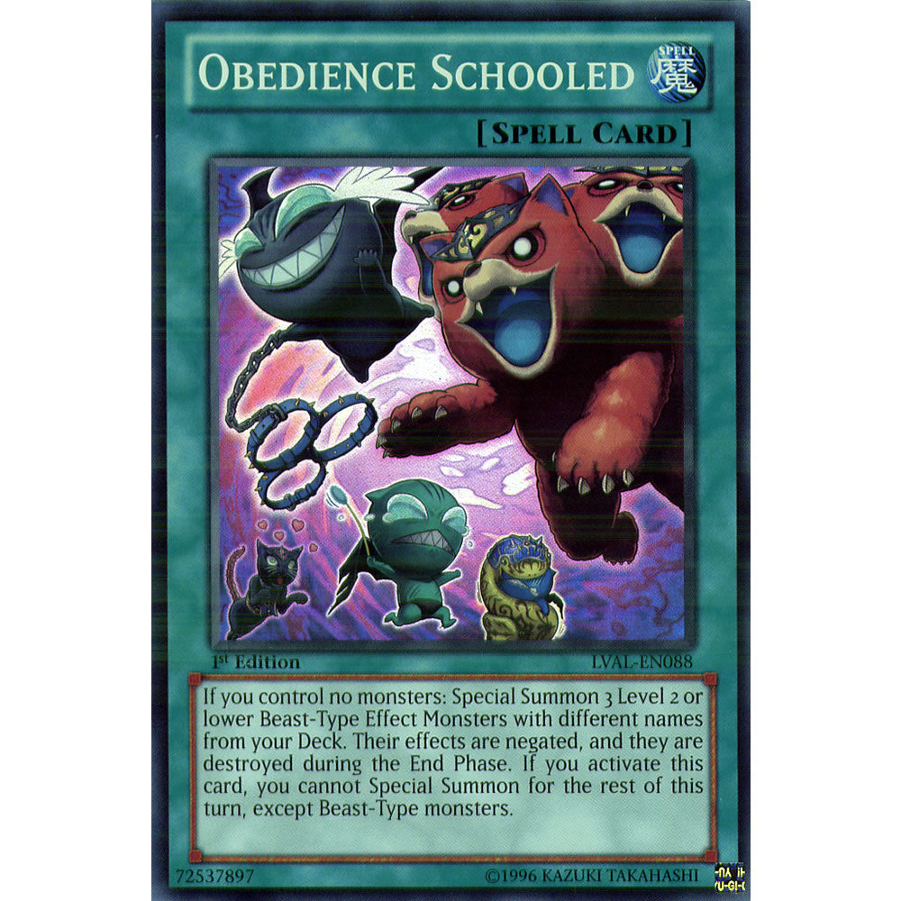 Obedience Schooled LVAL-EN088 Yu-Gi-Oh! Card from the Legacy of the Valiant Set