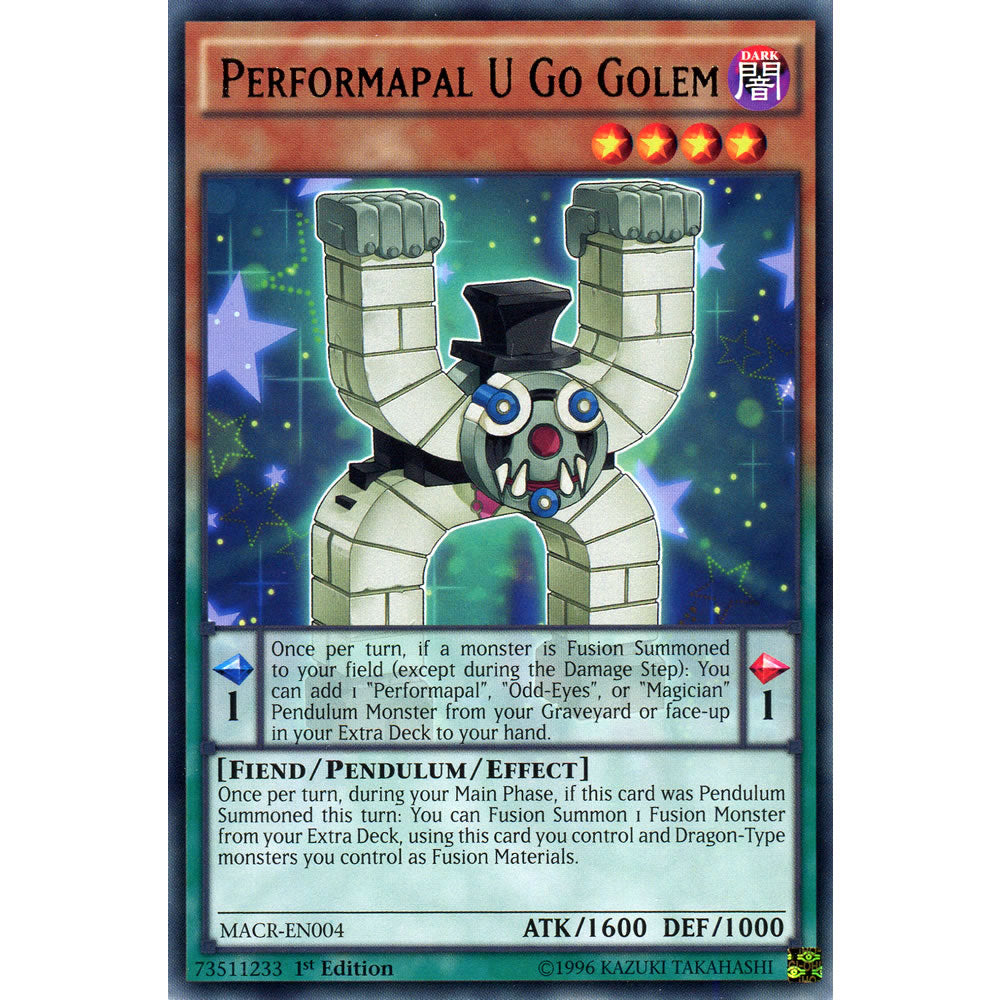 Performapal U Go Golem MACR-EN004 Yu-Gi-Oh! Card from the Maximum Crisis Set