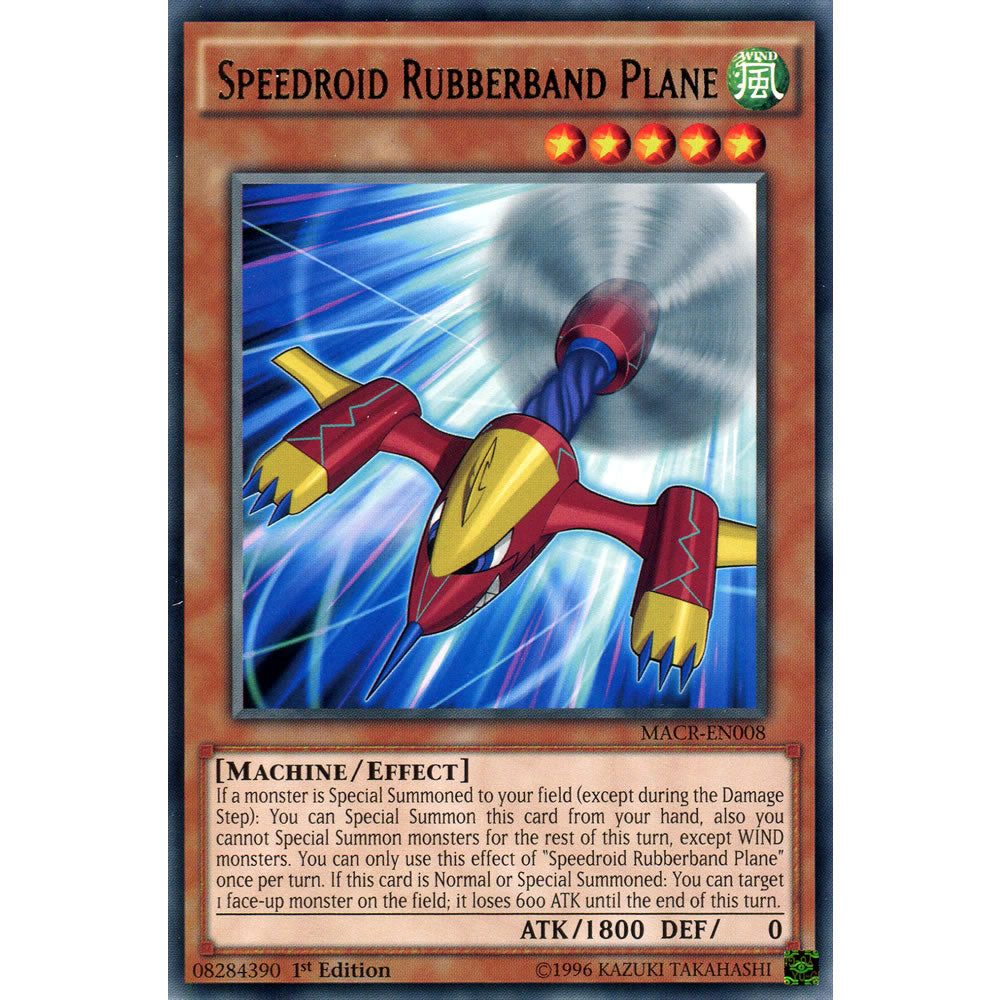 Speedroid Rubberband Plane MACR-EN008 Yu-Gi-Oh! Card from the Maximum Crisis Set