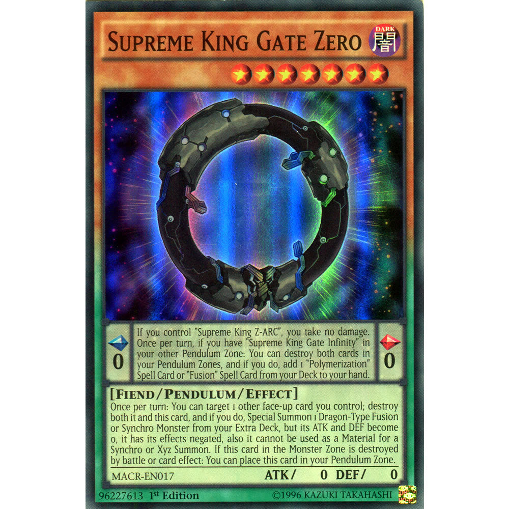 Supreme King Gate Zero MACR-EN017 Yu-Gi-Oh! Card from the Maximum Crisis Set