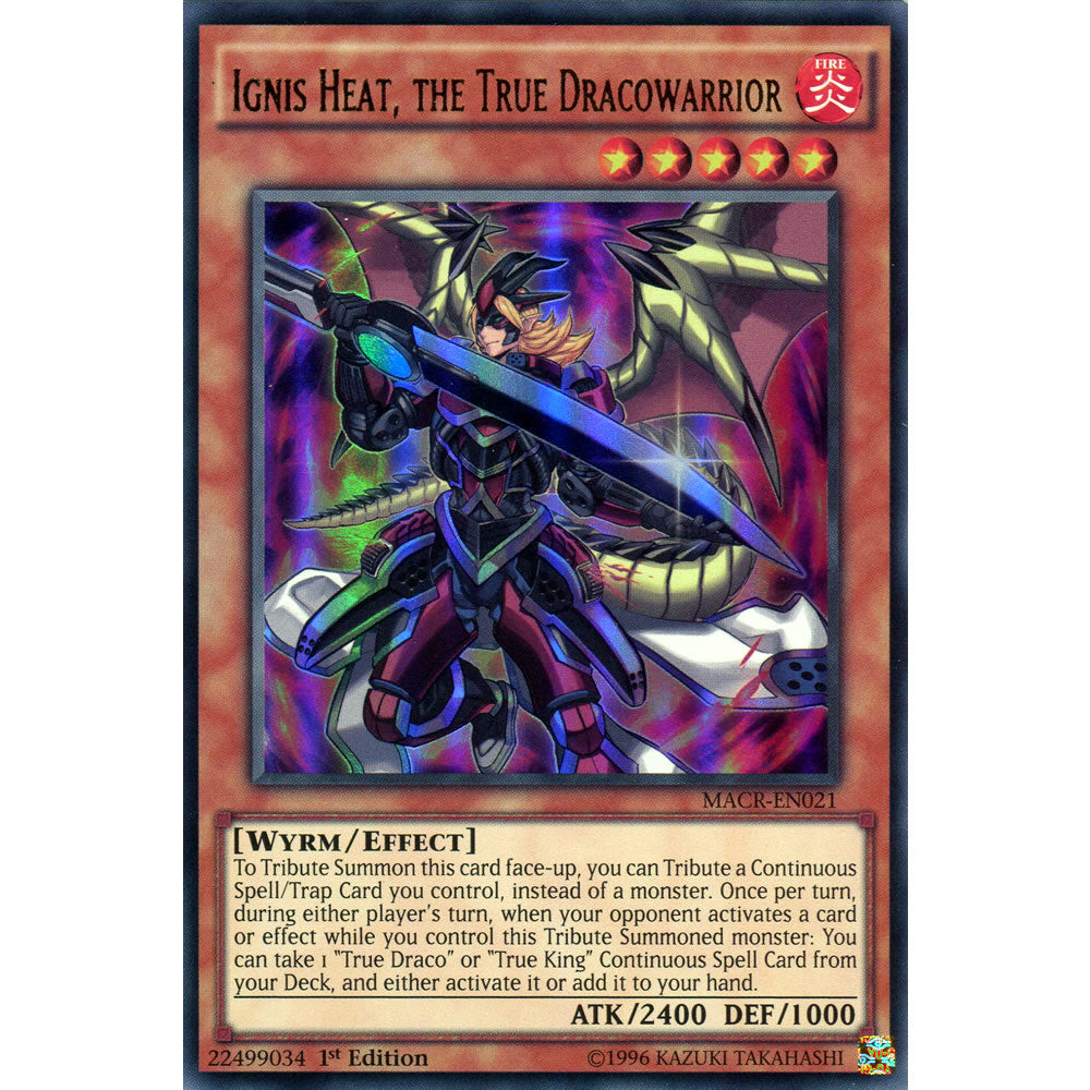 Ignis Heat, the True Dracowarrior MACR-EN021 Yu-Gi-Oh! Card from the Maximum Crisis Set