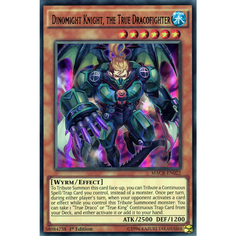 Dinomight Knight, the True Dracofighter MACR-EN022 Yu-Gi-Oh! Card from the Maximum Crisis Set