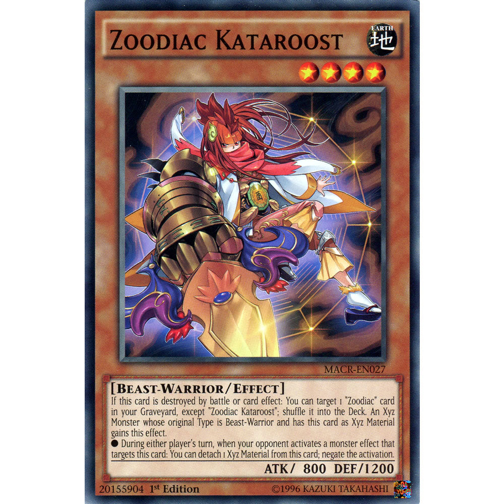 Zoodiac Kataroost MACR-EN027 Yu-Gi-Oh! Card from the Maximum Crisis Set