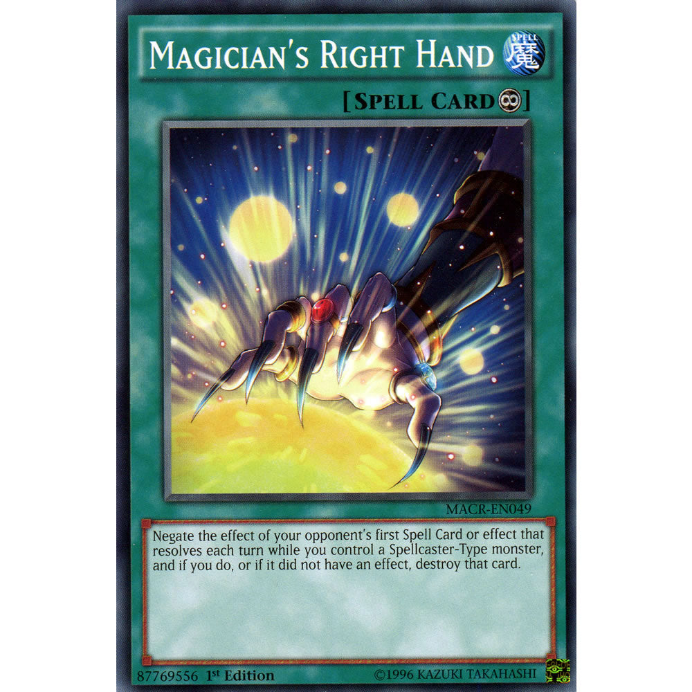 Magician's Right Hand MACR-EN049 Yu-Gi-Oh! Card from the Maximum Crisis Set