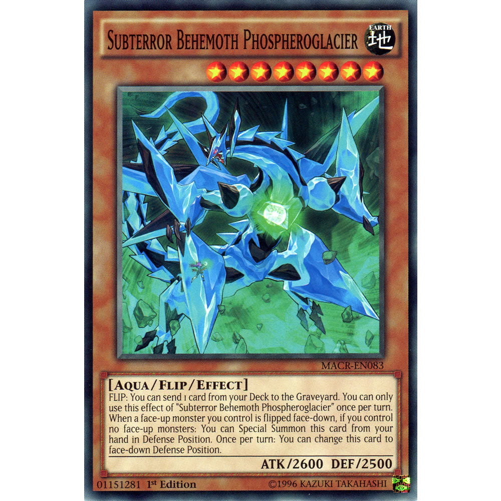 Subterror Behemoth Phospheroglacier MACR-EN083 Yu-Gi-Oh! Card from the Maximum Crisis Set