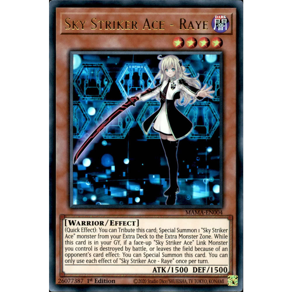 Sky Striker Ace - Raye MAMA-EN004 Yu-Gi-Oh! Card from the Magnificent Mavens Set