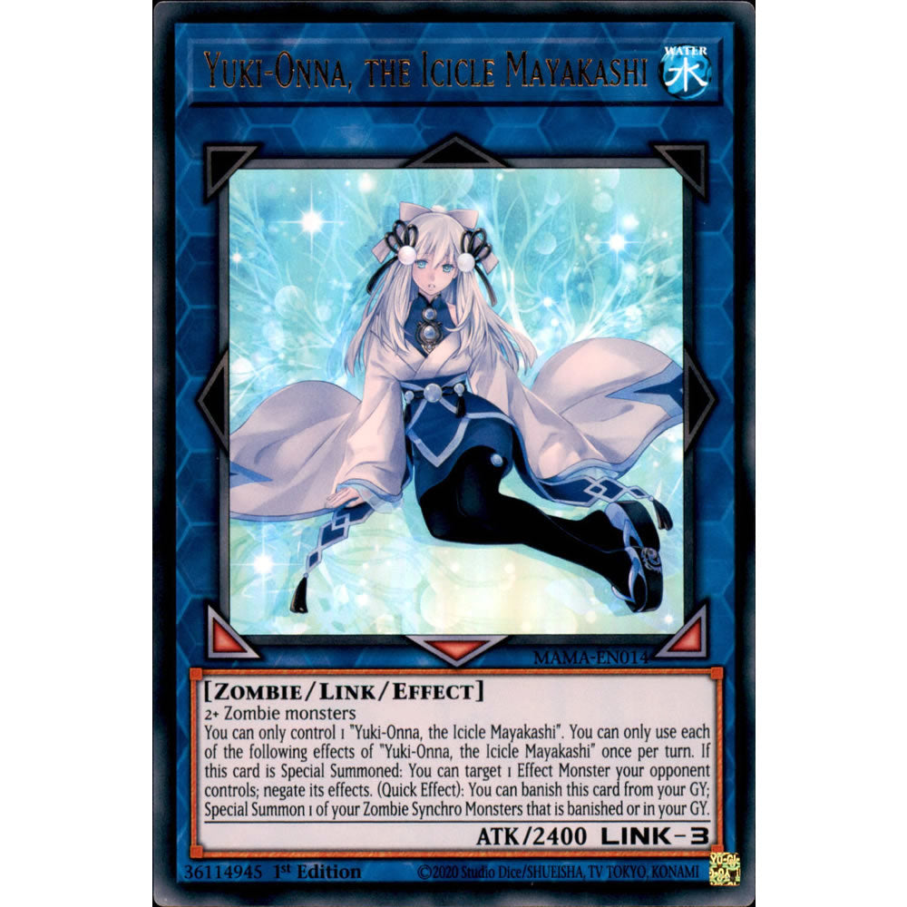 Yuki-Onna, the Icicle Mayakashi MAMA-EN014 Yu-Gi-Oh! Card from the Magnificent Mavens Set