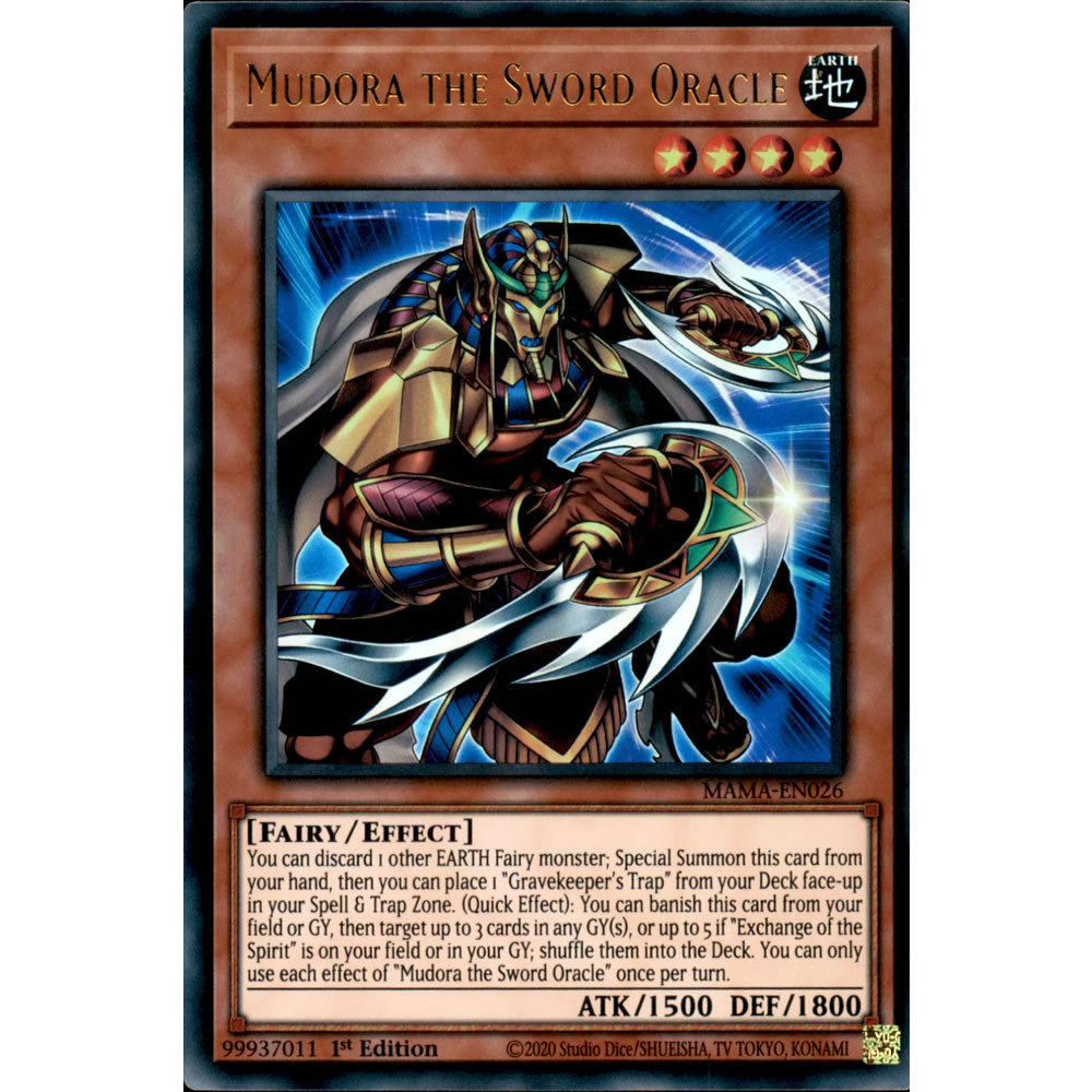 Mudora the Sword Oracle MAMA-EN026 Yu-Gi-Oh! Card from the Magnificent Mavens Set