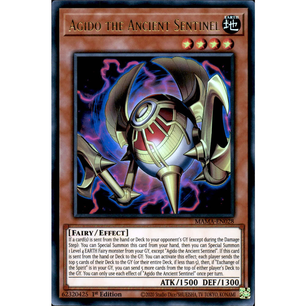 Agido the Ancient Sentinel MAMA-EN028 Yu-Gi-Oh! Card from the Magnificent Mavens Set
