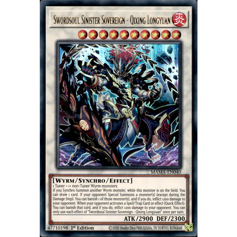 Swordsoul Sinister Sovereign - Qixing Longyuan MAMA-EN040 Yu-Gi-Oh! Card from the Magnificent Mavens Set