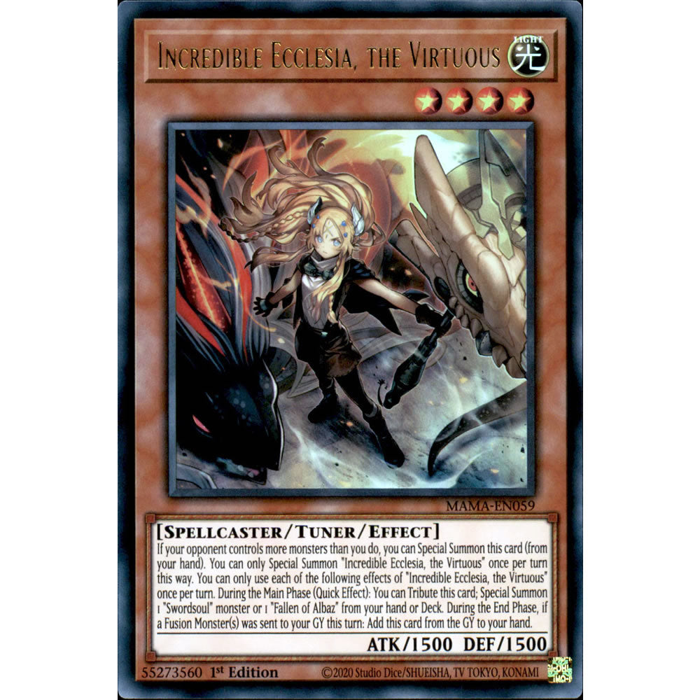 Incredible Ecclesia, the Virtuous MAMA-EN059 Yu-Gi-Oh! Card from the Magnificent Mavens Set