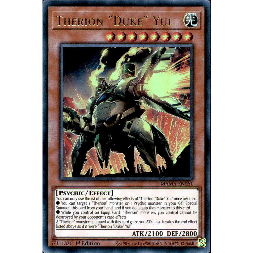 Therion Duke Yul MAMA-EN061 Yu-Gi-Oh! Card from the Magnificent Mavens Set