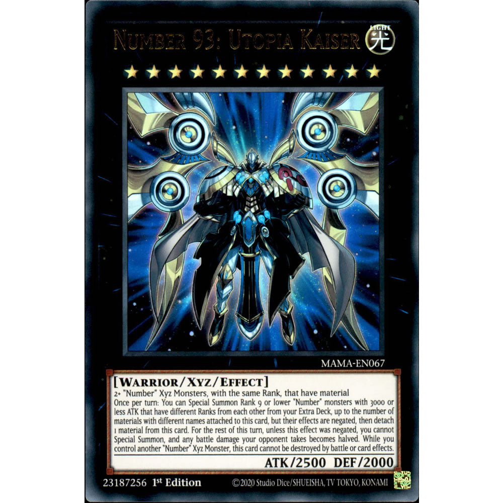 Number 93: Utopia Kaiser MAMA-EN067 Yu-Gi-Oh! Card from the Magnificent Mavens Set