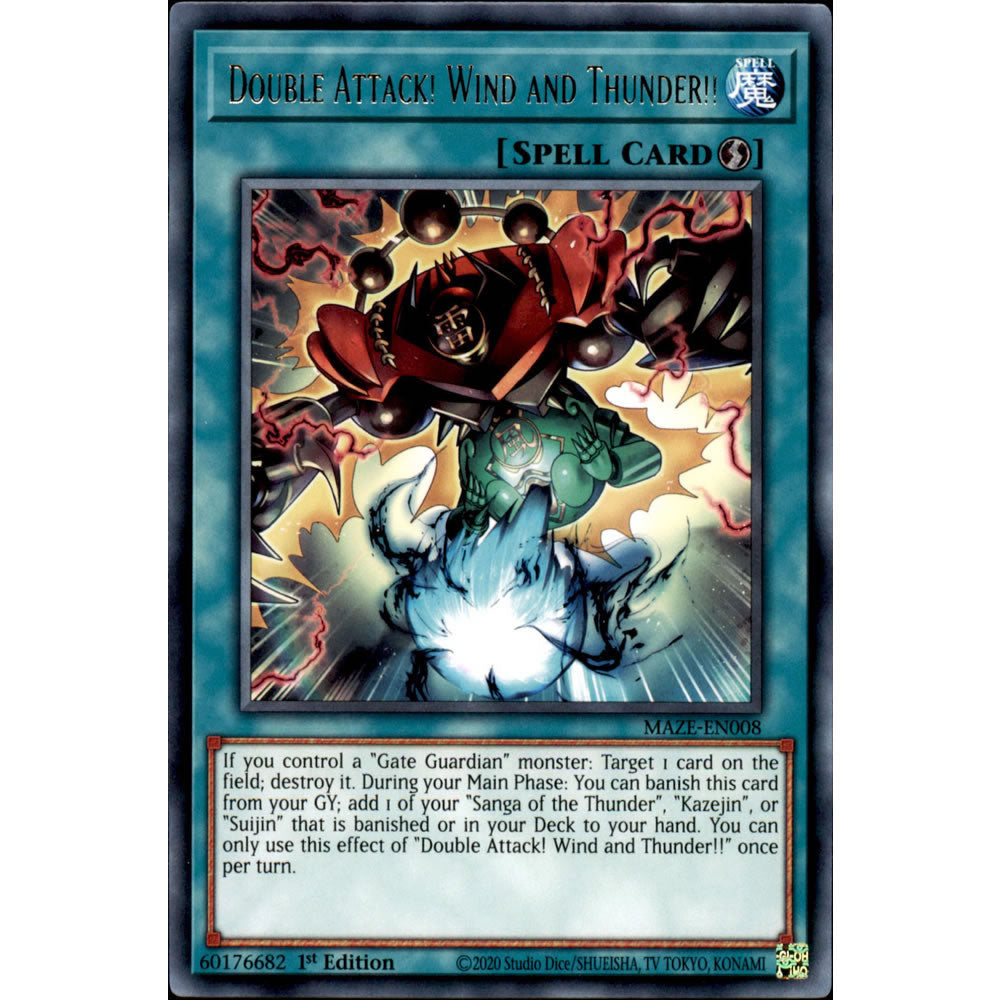 Double Attack! Wind and Thunder!! MAZE-EN008 Yu-Gi-Oh! Card from the Maze of Memories Set