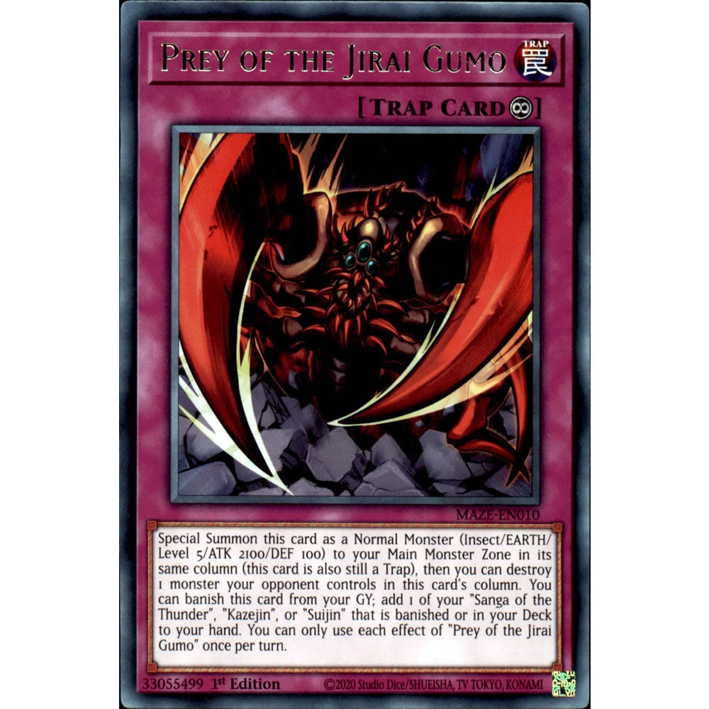 Prey of the Jirai Gumo MAZE-EN010 Yu-Gi-Oh! Card from the Maze of Memories Set