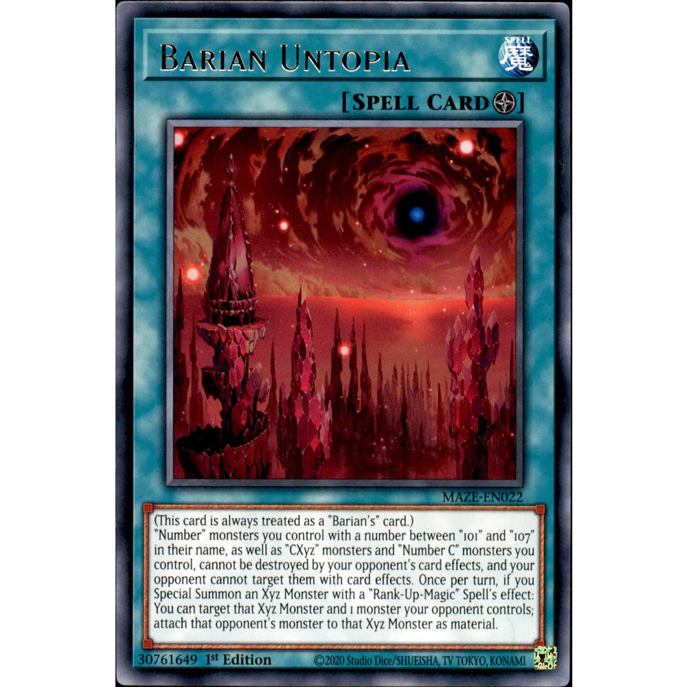 Barian Untopia MAZE-EN022 Yu-Gi-Oh! Card from the Maze of Memories Set