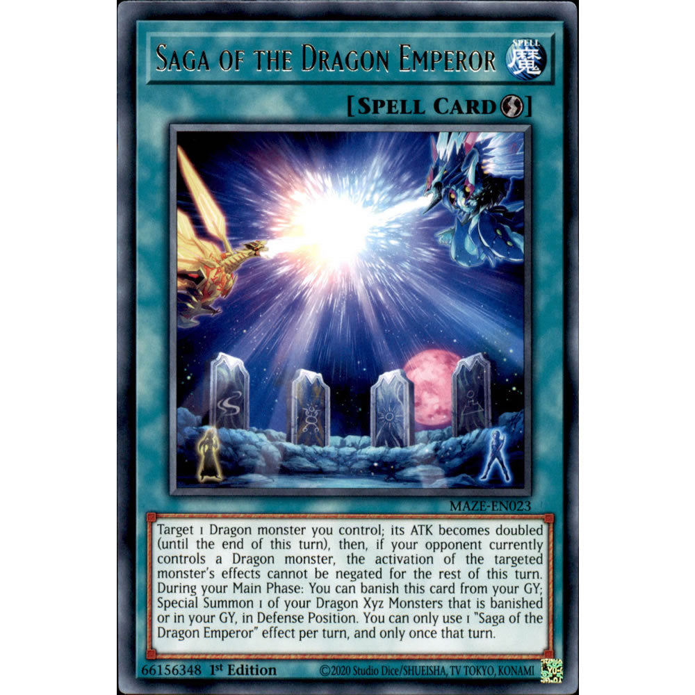 Saga of the Dragon Emperor MAZE-EN023 Yu-Gi-Oh! Card from the Maze of Memories Set