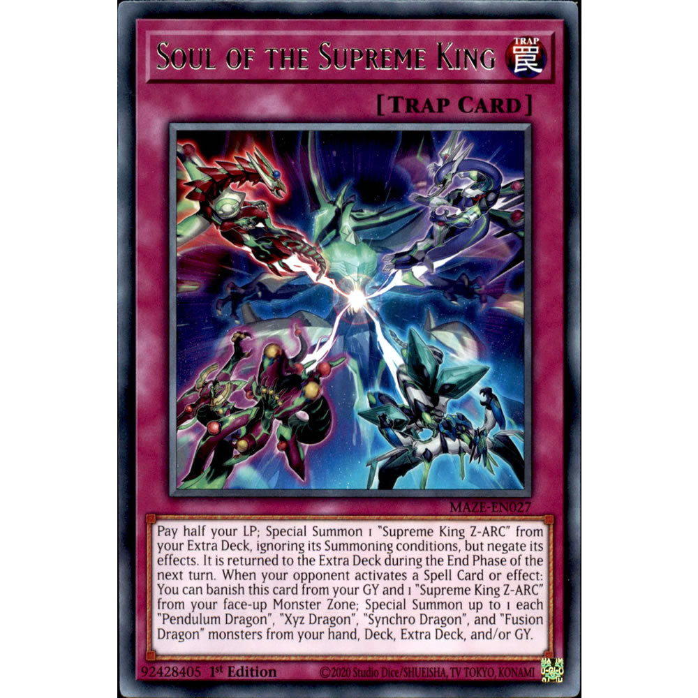 Soul of the Supreme King MAZE-EN027 Yu-Gi-Oh! Card from the Maze of Memories Set