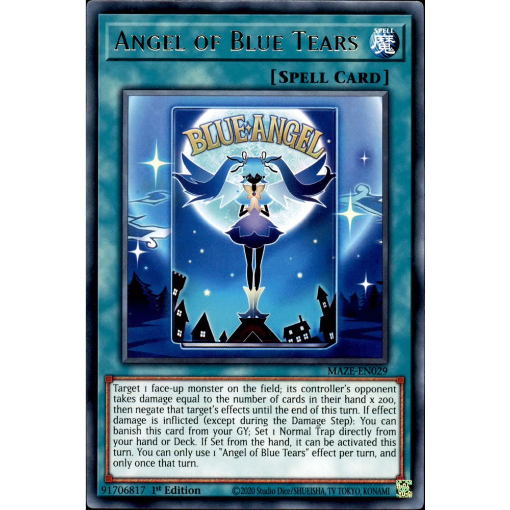 Angel of Blue Tears MAZE-EN029 Yu-Gi-Oh! Card from the Maze of Memories Set