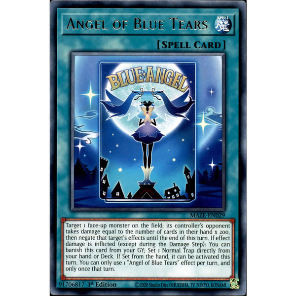 blue angel yugioh card Angel of Blue Tears MAZE-EN029 Yu-Gi-Oh! Card