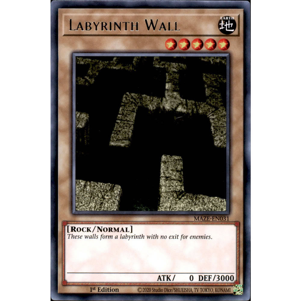 Labyrinth Wall MAZE-EN031 Yu-Gi-Oh! Card from the Maze of Memories Set