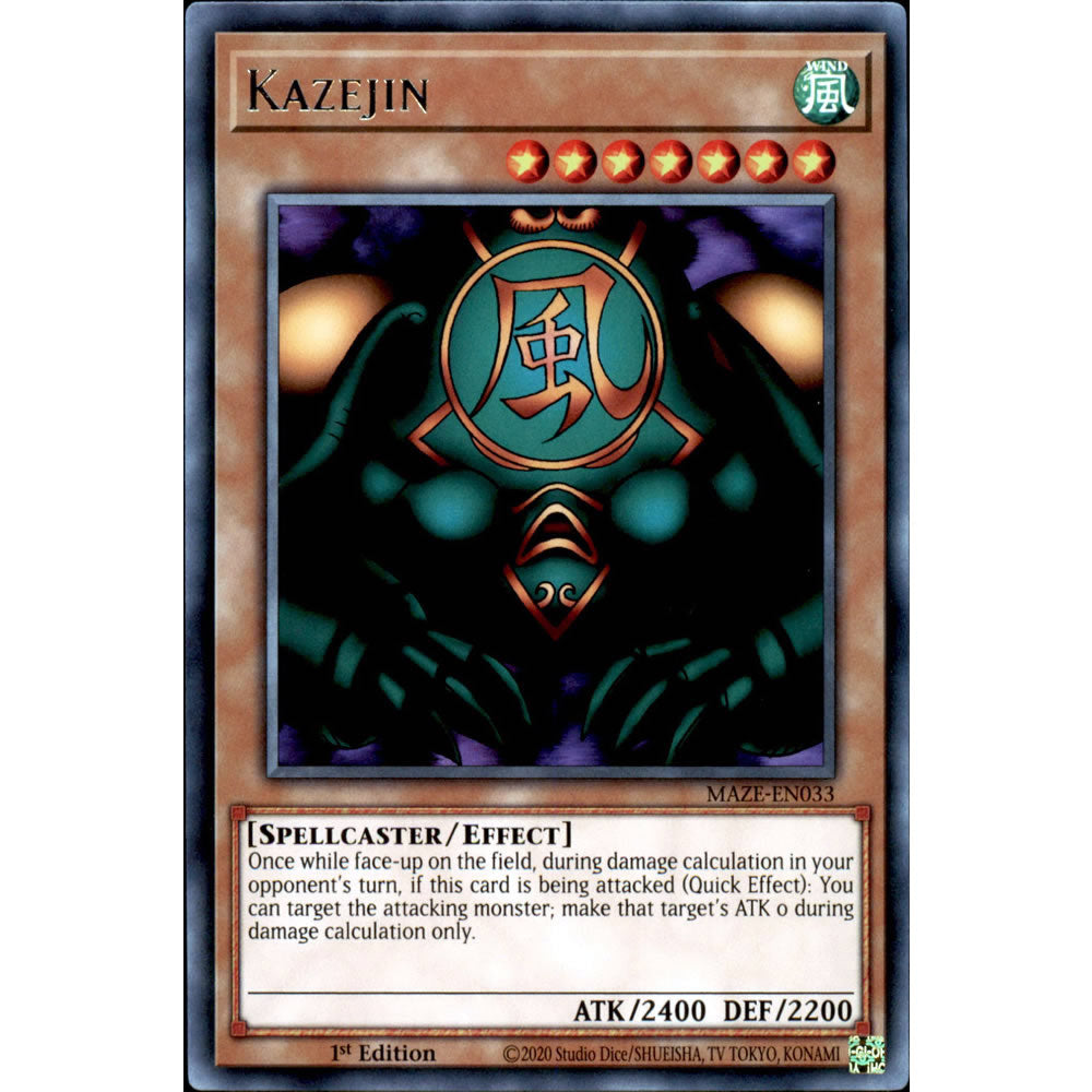 Kazejin MAZE-EN033 Yu-Gi-Oh! Card from the Maze of Memories Set